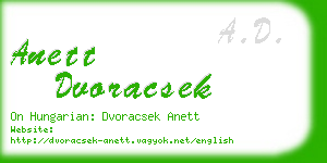 anett dvoracsek business card